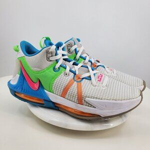Nike Lebron Witness 7 White Blue Pink Orange High Top Basketball Shoes 14